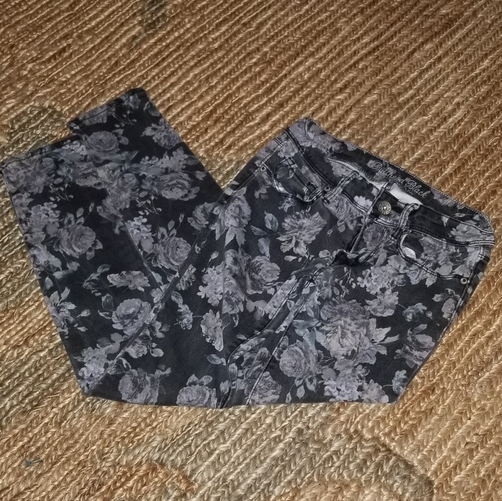 Floral Print Stretch Jeans